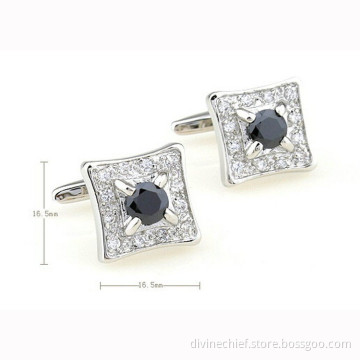 Square Mens Ziron Cufflinks Plated Stainless Steel